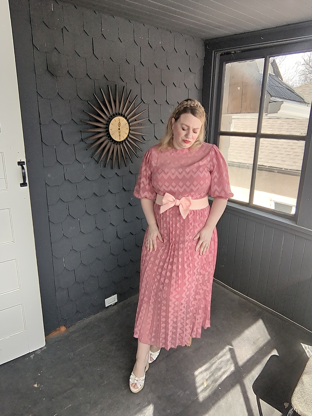 ASOS Rose-Pink Geometric Maxi Dress